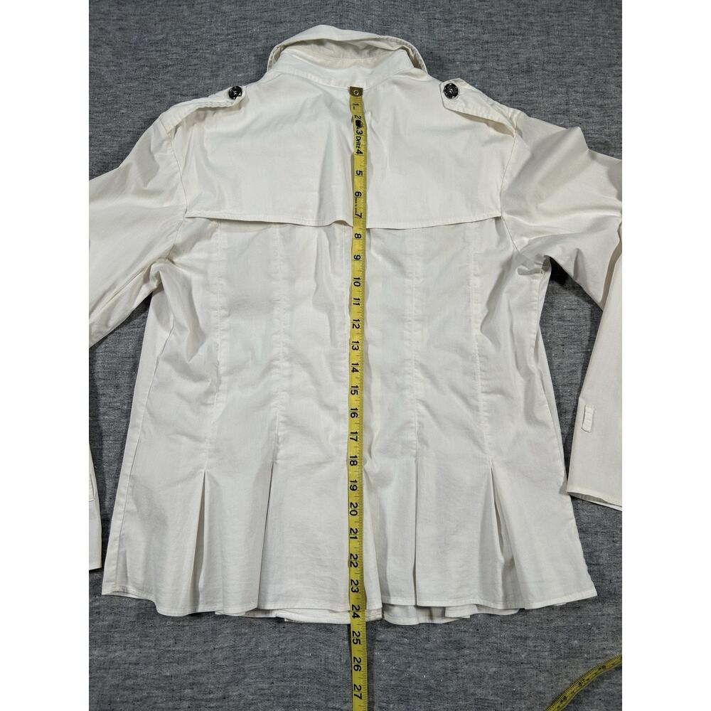 Burberry London Shirt Womens 8 White Long Sleeve Short Sleeve Button-Up Top - Picture 12 of 13